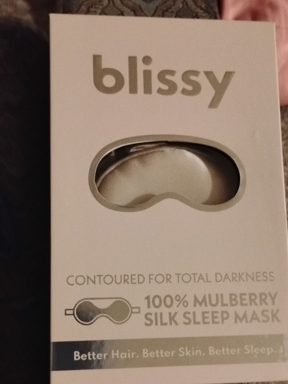 Blissy Mulberry Silk Sleep Mask - Champagne Gold